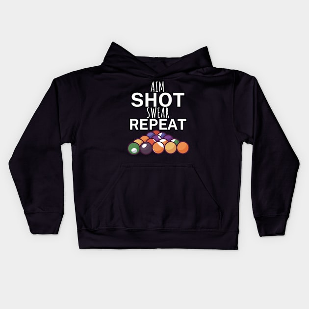 Aim shot swear repeat Kids Hoodie by maxcode